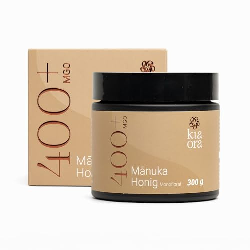 kiaora Mānuka - Manuka Honig 400 MGO + 300g im Glas (lichtundurchlässig, kein Plastik) - laborgeprüft, zertifiziert aus Neuseeland