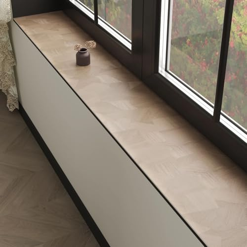 Innovz Fensterbank Matte Saugfähige Fensterbankmatte mit Heller Holzmaserung rutschfeste Fensterbankauflage aus Kieselgur Waschbare und Staubdichte Fensterbankabdeckung(Wood Grain4,39x8in(99x20cm))