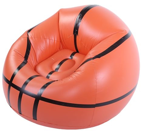 Elprico Sitzsack-Stuhl, Aufblasbare Basketball-Sitzsäcke, Kreatives Aufblasbares Sofa, Sportball, Haushalts-Lazy-Stuhl, PVC-Luftkissen-Sofa für Wohnzimmer, Balkon, Garten, Camping,