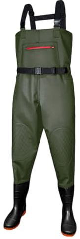 Scafandro da Pesca per Uomini e Donne,Waders Pesca PVC con Stivali da Pesca,Trampolieri da Pesca Impermeabili,Attrezzatura da Pesca,Waders Pesca Abbigliamento con ginocchia rinforzate Tagliano36-47