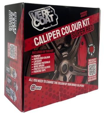 Verf-Coat Brake Caliper Paint Kit – Super Red – High Temperature Caliper Painting Kit for Cars – Complete DIY Set