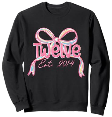 Noeud Coquette Rose pour 12e Anniversaire Fille 12 Ans décorations Sweatshirt
