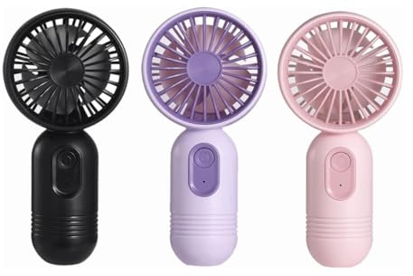 Mini Portable Fan 3 Pack, Cute Handheld Battery Operated Lightweight Personal Fan With 3 Speeds and USB Rechargeable Eyelash Design for Girls, Kids, Women, Men (B-3PCS)