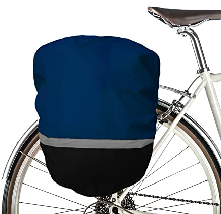 MadeForRain wasserdichte Regenhülle mit Reflektor für Fahrradtaschen/Gepäckträgertaschen BikeRider - Neptunblau/Tiefschwarz