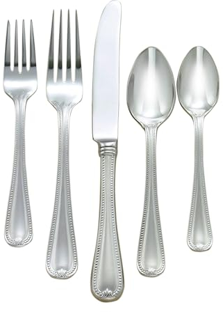 Lenox Vintage Jewel Frosted 5-Piece Stainless Steel Flatware Place Setting, Service for 1