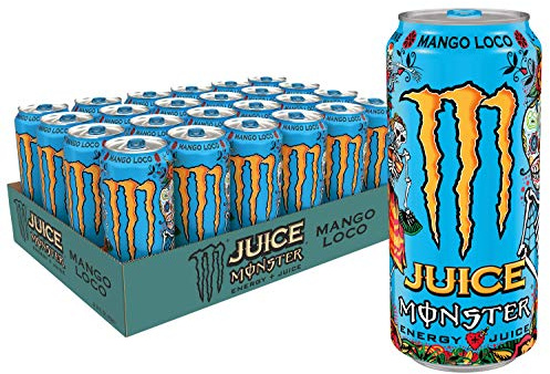Monster Energy Mango Loco Energy Juice 473 ml | Energy + Juice, Energy Drink, Pack of 24