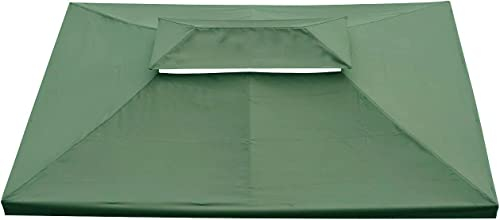 WASSERDICHT Ersatzdach 3x4m Dach 340g für Pavillon Kaminabzug Pavillondach PVC (Dunkelgrün #41)