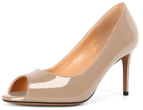 Elashe Peep Toes Damen Pumps Stiletto High Heels Slip On Hoher Schuhe Sexy Open Toe Elegante und Bequeme Party Schuhe