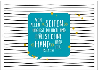 Schöne Postkarte mit Segensspruch (Von allen Seiten umgibst du mich...)