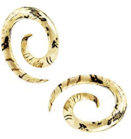 KJM FASHION 2 Stk 4mm 5gauge Plugs Tamarinde Spirale Spule Ohr Flesh Tunnel Ohrringe Plug Stecker Dehner Piercing Schmuck 5325