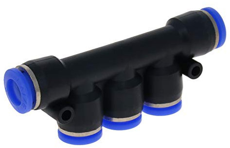 Raccord de tube coudé PV4, pousser vers le tube 4 mm OD, raccords de tube coudés en plastique 4 mm, raccords pneumatiques bleu + noir 1 pièce