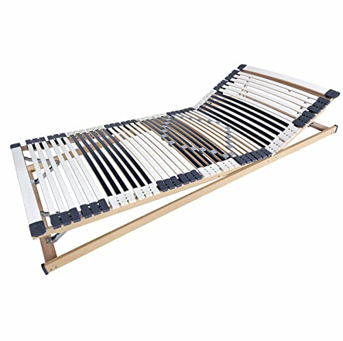 Matratzen Perfekt Orthopädischer 7-Zonen Lattenrost verstellbar– 100x200 cm 7,5 cm hoch 44 Leisten Härtegrad-Regulierung FERTIG MONTIERT bis 250 kg belastbar – Made in Germany