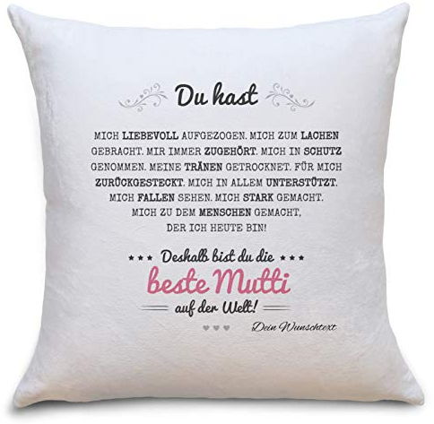 OWLBOOK® Personalisierte Geschenke für Mama zum Geburtstag | Geburtstagsgeschenk Kissen | Beste Mutti | Kissen Personalisiert