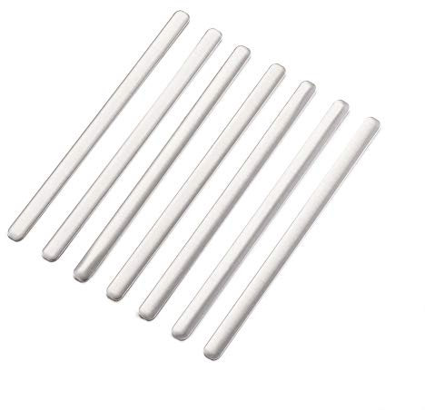 PandaHall 50 pezzi Alluminio Naso Ponte Striscia Nastro Adesivo in Alluminio Piatto per l'artigianato fai-da-te, 85x5x1mm