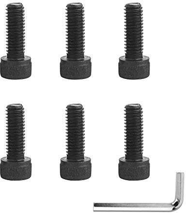 DAZISEN Tornillos de Acero al Carbono - M5 Tornillo de Cabeza Allen Tornillo Cilíndrico Tornillos para Piezas de Bicicleta, Negro, (M5x16)*6+Llaves Allen*1
