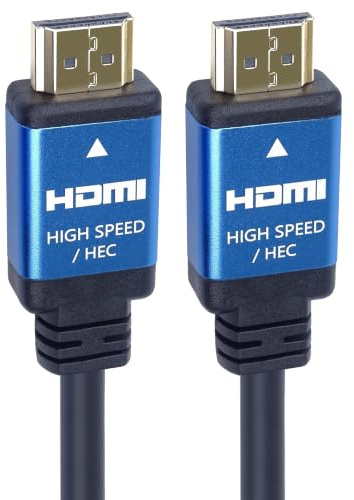 PremiumCord 4K HDMI 2.0b Kabel, Auflösung UHD 4K@60Hz 2160p , 3D, ARC, HDCP, vergoldete Metallstecker, schwarz und blau, Länge 1,5 m