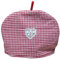 Housse de théière en coton confortable avec imprimé floral vintage - Décoration de théière isotherme pour bouilloire de cuisine - Motif écossais rouge avec nœud en dentelle