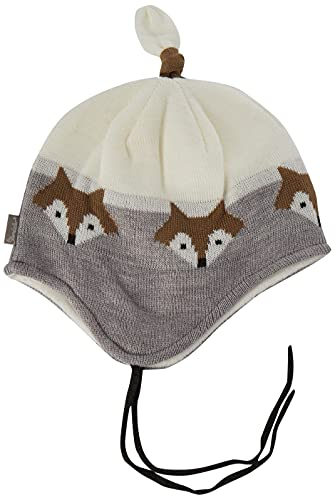 Sterntaler Jungen Strickmütze Füchse Mütze, Silber Mel, 55