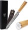 YOUSUNLONG Cuchillo para trinchar sushi japonés Sashimi 8 pulgadas （20,32 cm） - 67 capas de acero de Damasco de madera de olivo italiano con funda de cuero