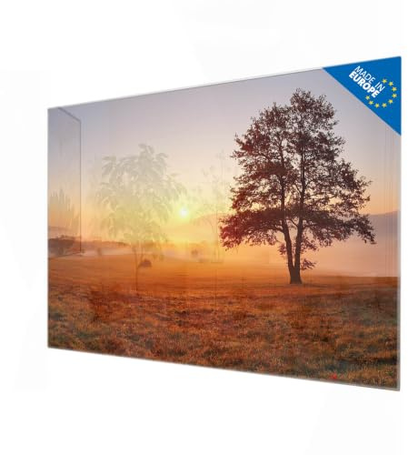 banjado Magnetpinnwand aus Glas in 120x80cm, beschreibbar mit Waldmotiv