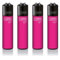 Original Clipper Feuerzeuge Einfarbig 4er Set (z.B. Soft Touch, Crystal, Metalic, solid Fluro) + 1 Clipper DHOBIA Feuerzeug GRATIS (Soft Touch Fluo Pink)