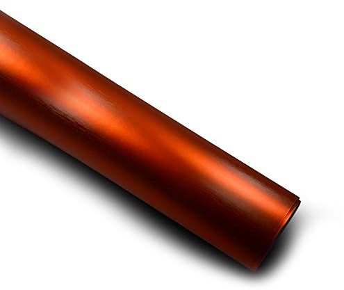10,66€/m² Matt Chrom Metallic Gebürstet Auto Folie Blasenfrei mit Luftkanäle Car Wrapping (Orange, 1m x 152cm)