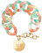 ICE Jewellery - Chain Bracelet - Turquoise nude - Kettenarmband mit XL-Maschen für Frauen, geschlossen mit einer goldenen Medaille (020997)