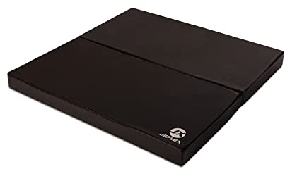 Jeflex - schwarze klappbare Weichbodenmatte & Turnmatte 100 x 100 x 8 cm MADE IN GERMANY/faltbare Gymnastikmatte/platzsparende Fitnessmatte & faltbare Yogamatte/dicke Sportmatte für Kinderzimmer