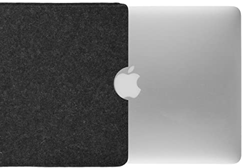 CoverKingz Filz Hülle für MacBook Pro 13 (M1,M2) / Air 13 (M1) - Notebook Tasche handgefertigt aus Wollfilz - hochwertige Laptophülle aus 100% Schurwolle - Handmade Filzhülle Case Anthrazit