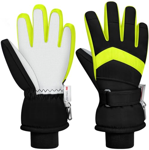 Leeboom Skihandschuhe Kinder Handschuhe Kinder wasserdichte Winterhandschuhe Kinder für 3-13 Jahre Mädchen und Jungen Geschenke Snowboard Laufen Radfahren Wandern
