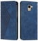 KOUYI Kompatible mit Samsung Galaxy J6 2018 Hülle, Retro Premium PU Leder Weich TPU Klapphülle Kartenfächer Magnetic Standfunktion Flip Wallet Shockproof Handyhülle (Blau)