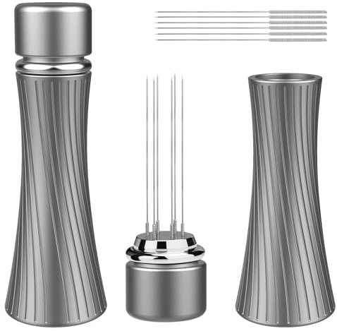 Kaffee Nadel Verteiler YMWVH WDT Tools Espresso 0.25mm,Aluminium Kaffee Nadel Verteiler, 6 Nadeln Kaffee Nadel Distributor, Espresso Nadel Verteiler(6 Ersatznadeln)
