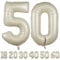 luftballon 50 jahre | Beige50 ballons-40-101cm 50 Geburtstagsdeko -50 Folienballon Zahl Deko zum Geburtstag fliegt mit Helium 50 Geburtstag für Männer Frauen 50 Geburtstagsparty Jubiläum