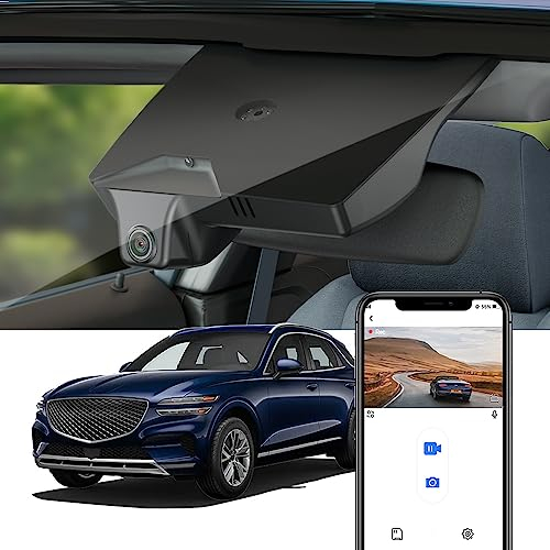 Fitcamx Dashcam 4K Geeignet für Genesis GV70 2022-2025 1st Gen (JK1), OEM Look, Autokamera 2160P UHD Video WiFi, Loop-Aufnahme, G-Sensor, WDR Dashcam mit akku, Plug & Play, 64GB Karte