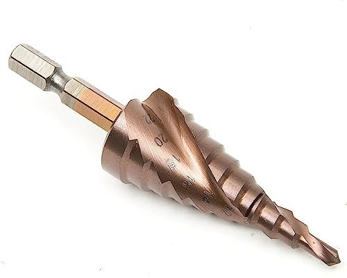 KIZAMI 1pc 4-22mm Sierra de Agujero HSS-CO M35 Brocas escalonadas acanaladas en Espiral de Cobalto 1/4 Vástago Hexagonal Perforación de Cono de Metal de Madera 1pc