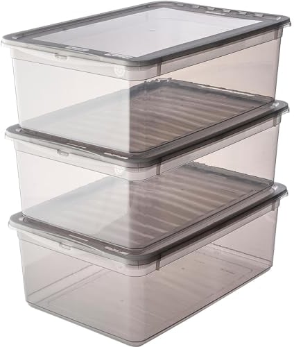 keeeper Cajas de almacenaje con Air Control System, Set de 3 unidades, 3 x 11 l, Bea, Transparente