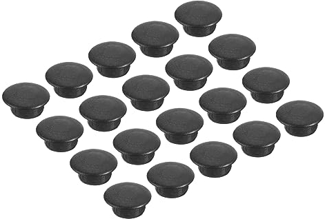 QUARKZMAN 10mm Trou Bouchons x 20pcs Plastique Affleurant Monté Tube Insertion Rond Trou Prises pour Meuble Chaise Bibliothèque Placard Étagères, [Noir]