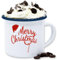 Emaille Tasse Blechtasse - Weihnachtstasse Weihnachten - Merry Christmas Zuckerstange I Weihnachtsmotiv - 300 ml - Weiß Blau - weihnachtstassen weihnachts xmas glühwein weihnachtsmotiven candy