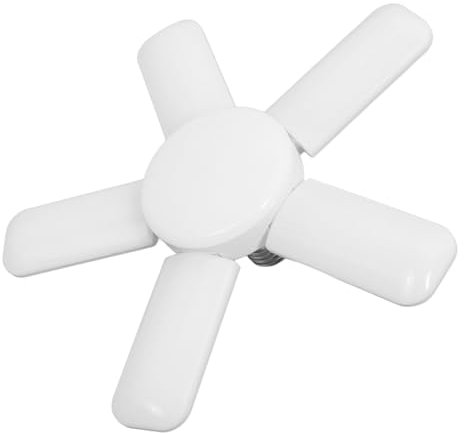 OSALADI 1 Unidad De 5 Ventiladores Con Luz LED Luz De Ventilador Plegable 5 Aspas Lámpara LED Para El Hogar Bombilla Para Garaje E27 Luces Ovni Fuera De Forma