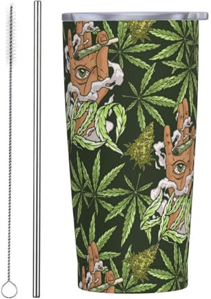 ZORIN 590 ml Edelstahl vakuumisolierter Reisebecher mit spritzwassergeschütztem Deckel, Hände, Augäpfel, Unkraut, Gras, Kaffeetasse für heiße und kalte Getränke, Smoothies, Zuhause, Outdoor, Geschenk