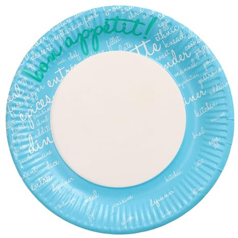 PAPSTAR Lot de 200 assiettes rondes en carton Bleu Ø 23 cm