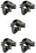 susiodeu 5 Ensemble de Demi- Pour masque à large application pour les fêtes et événements masqués Masques de mascarade en plastique léger Noir or brossé, Or brossé noir 5Ensemble