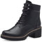 MARCO TOZZI Damen Stiefeletten zum Schnüren mit Blockabsatz mit Reißverschluss, Schwarz (Black), 42 EU