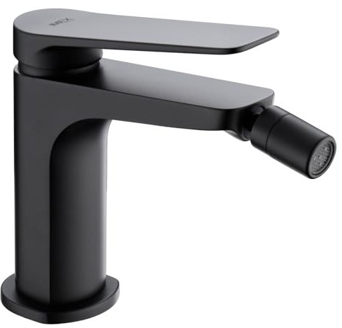 MICE - Grifo monomando para bidé hecho de latón - Grifo para wc apto para agua frio/caliente - Grifo higienico Color Negro Mate BDN047-2NG Serie Napoles