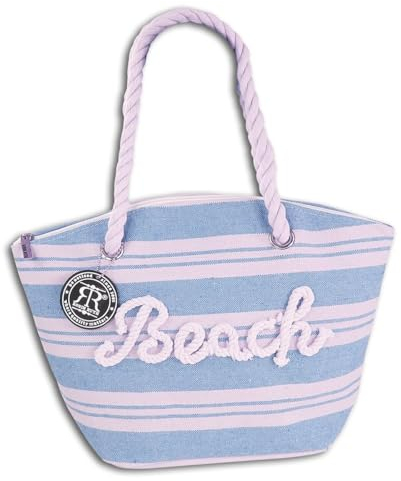 Robin Ruth Strandtasche Baumwolle Polyester hellblau beige OTG2200H Baumwolle Strandtasche