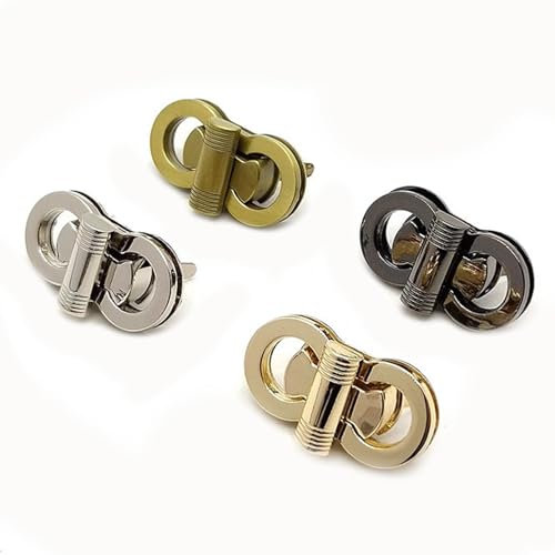 4Pcs Durable Turn Lock Clasps Metal Purse Twist Turn Locks Beading Jewelry Alloy Purse Twist Buckle Handbag Turn Lock for Leathercraft DIY Shoulder Bag