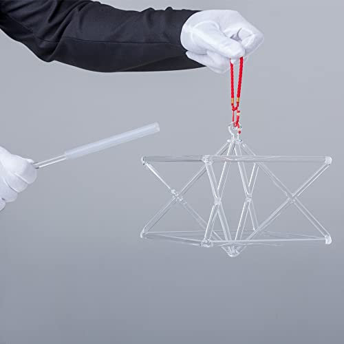 Clear Singing Pyramid Merkaba Crystal, Singing Bowl, Gift For Yoga Meditation & Sound Healing, With Free Acrylic Striker & Rope(10 Inch)