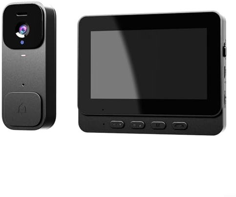 EpheyFIF Videocitofono intelligente, senza fili, ad alta definizione, con 4 display e 3 display, per villa, casa, ufficio, appartamento (nero)