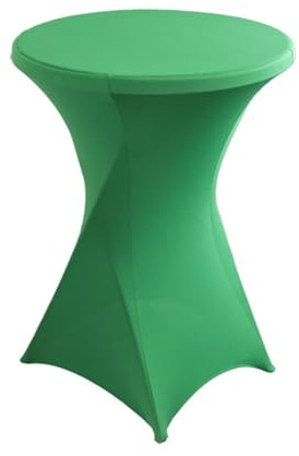 Odot Stehtisch Hussen Rund Bars Tischhusse mit Fußtaschen, Stretch Spandex Cocktail Hussen für Stehtische, Bistrotisch, Hochzeiten Und Bankette (70 * 110cm-2pc,Grün)