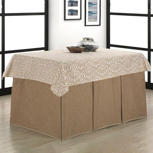 Falda Camilla Rectangular Bali Jacquard + Tapete - Beige, 70x120cm